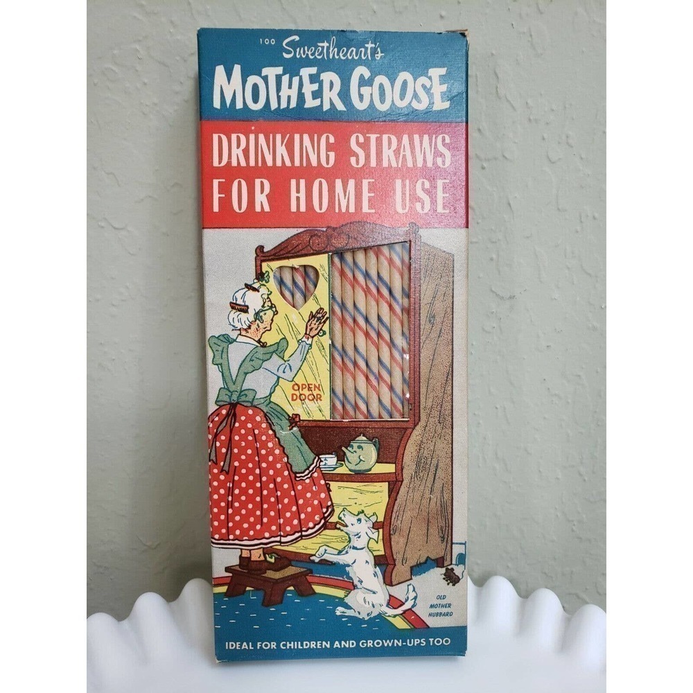 Maryland Paper Products Vintage Mother Goose Drinking Straws  1950s Collectible